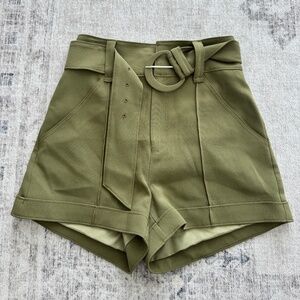 Cinq a Sept Aldi Shorts in Olive Green